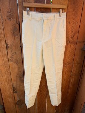 NWT The Script Cropped White Ankle Pants - Tailored High-Rise Fit cotton linen